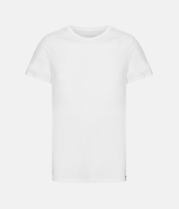2 white slim fit crew neck bamboo T-shirts