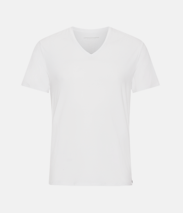 2 white slim fit v-neck bamboo T-shirts