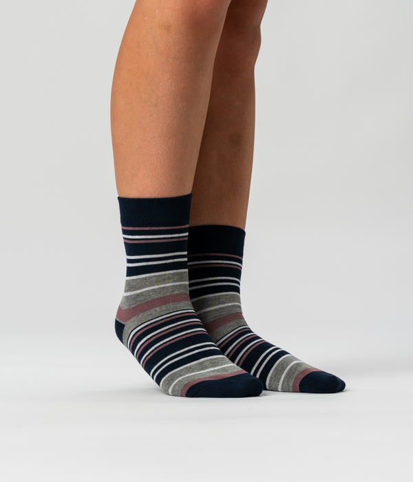 5 par bambus strømper i mauve og stribe mix (low cut) Copenhagen Bamboo