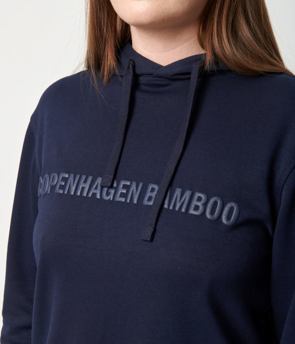Navy bamboo hoodie jogging set with logo