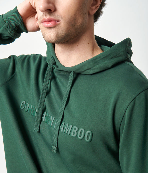 Green bamboo hoodie jogging set with logo