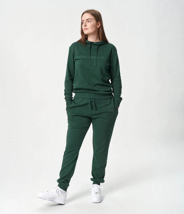 Green bamboo hoodie jogging set with logo