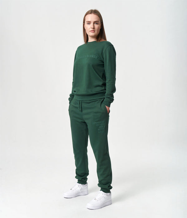 Green bamboo jogging set with logo