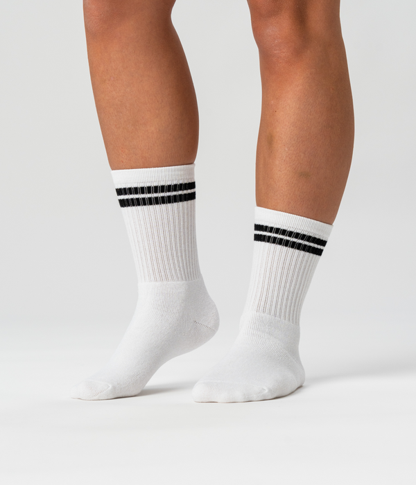 6 pairs of bamboo tennis socks white with black stripes/navy with white stripes