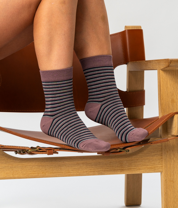 10 pairs of bamboo socks low cut white/mauve mix